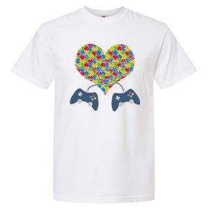 Autism Awareness Gamer Love  Garment-Dyed Heavyweight T-Shirt