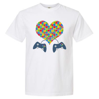 Autism Awareness Gamer Love  Garment-Dyed Heavyweight T-Shirt