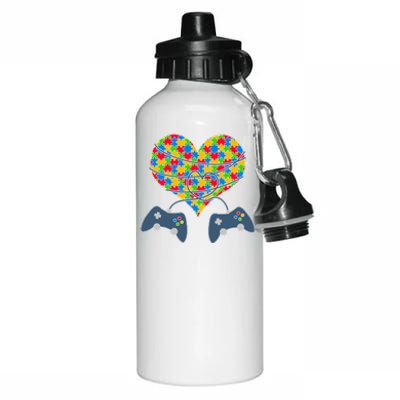 Autism Awareness Gamer Love  Aluminum Water Bottle