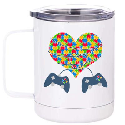 Autism Awareness Gamer Love  12 oz Stainless Steel Tumbler Cup