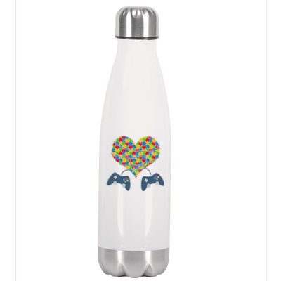 Autism Awareness Gamer Love  Stainless Steel Insulated Water Bottle