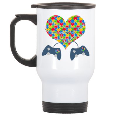 Autism Awareness Gamer Love  Stainless Steel Travel Mug