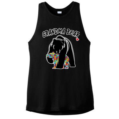 Autism Awareness Grandma Bear Ladies PosiCharge Tri-Blend Wicking Tank