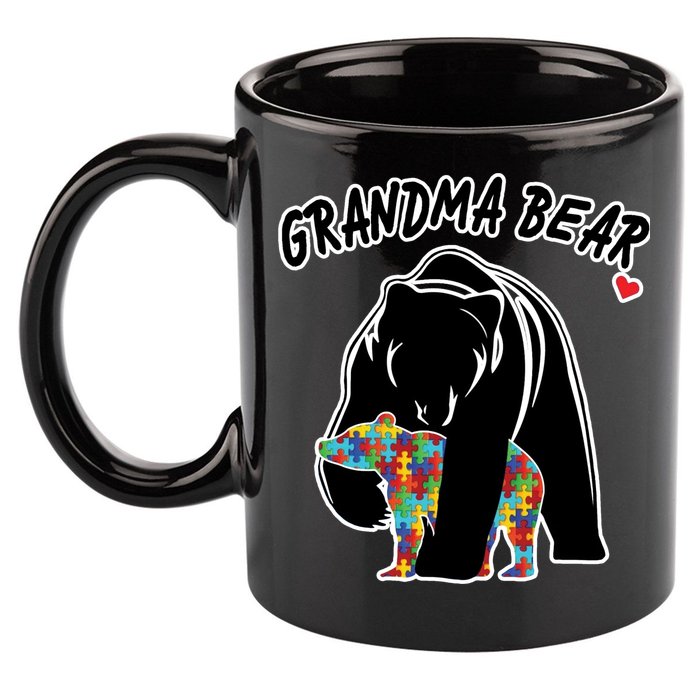 Autism Awareness Grandma Bear 11oz C Handle Ceramic Mug