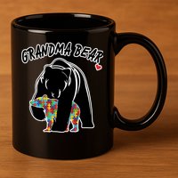 Autism Awareness Grandma Bear 11oz C Handle Ceramic Mug
