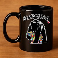 Autism Awareness Grandma Bear 11oz C Handle Ceramic Mug