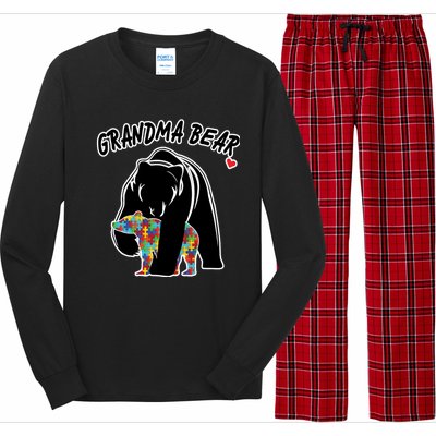 Autism Awareness Grandma Bear Long Sleeve Pajama Set