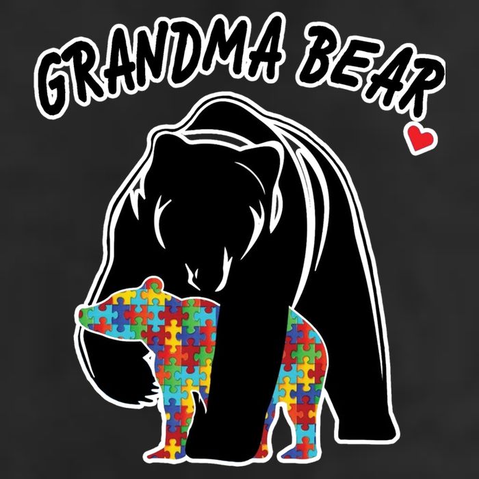 Autism Awareness Grandma Bear 25L Jumbo Tote
