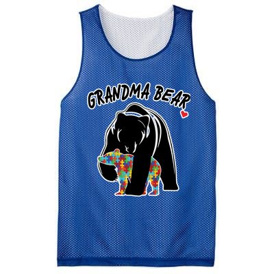 Autism Awareness Grandma Bear Mesh Reversible Basketball Jersey Tank