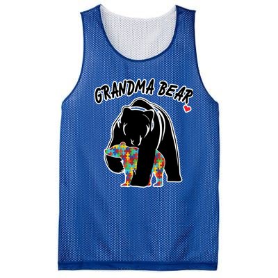 Autism Awareness Grandma Bear Mesh Reversible Basketball Jersey Tank