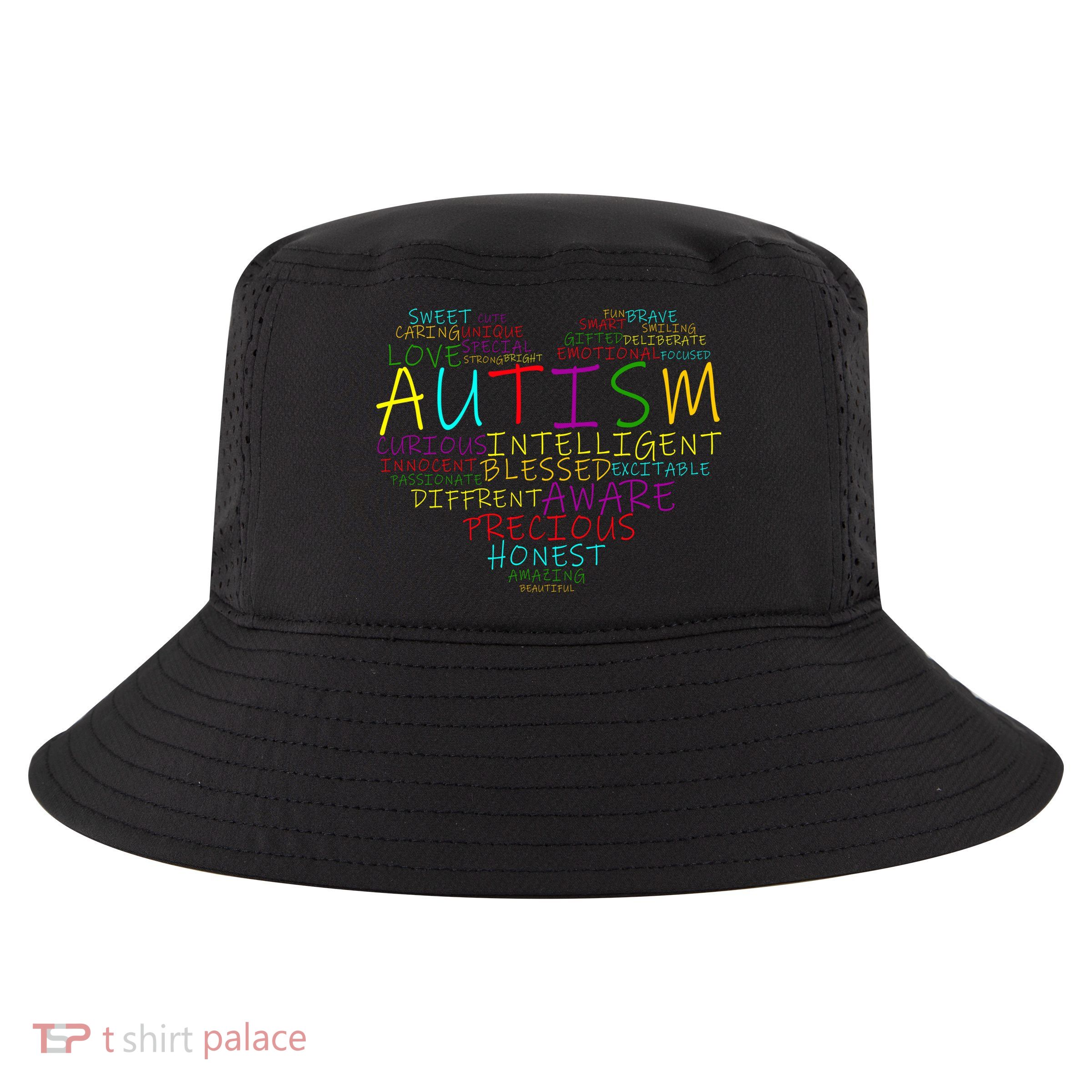 Autism Awareness Heart Words Of Love Cool Comfort Performance Bucket Hat