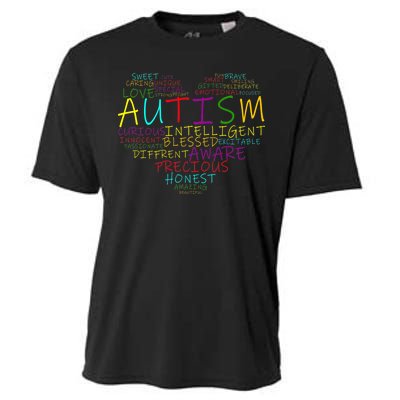 Autism Awareness Heart Words Of Love Cooling Performance Crew T-Shirt