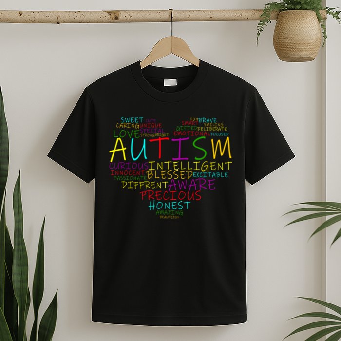 Autism Awareness Heart Words Of Love T-Shirt