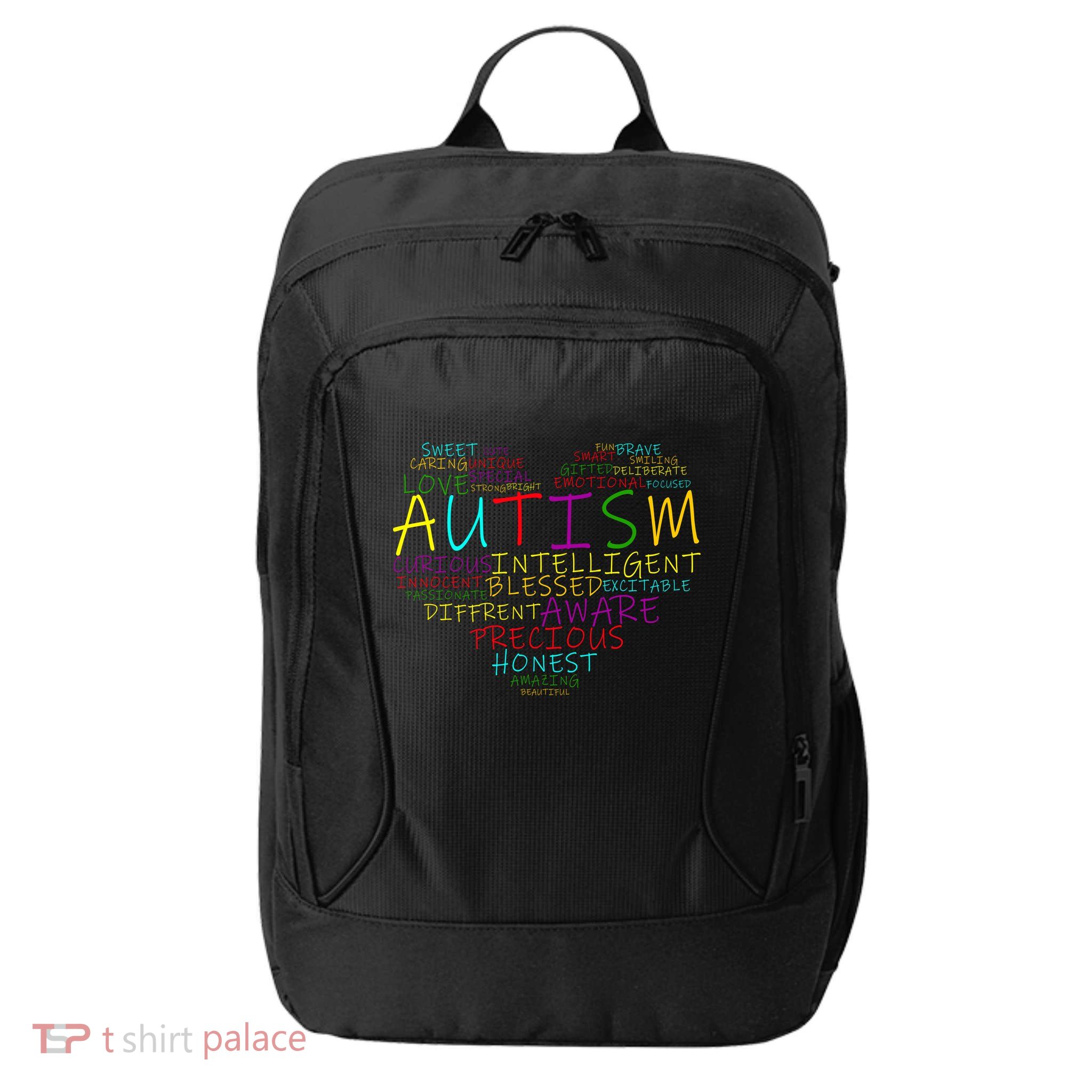 Autism Awareness Heart Words Of Love City Backpack
