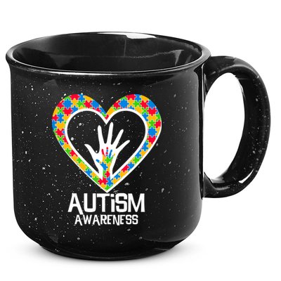 Autism Awareness Holding Hands Heart Puzzle 15oz Campfire Ceramic Mug
