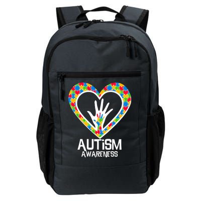 Autism Awareness Holding Hands Heart Puzzle Daily Commute Backpack