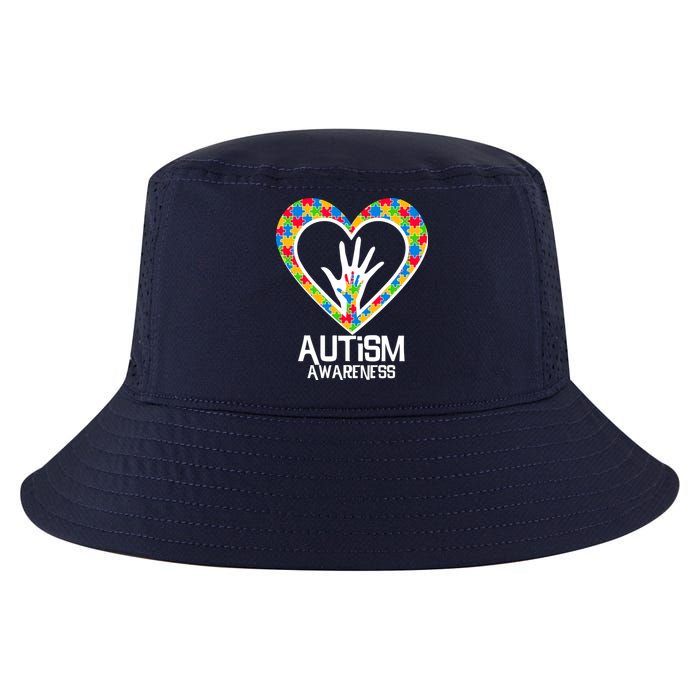 Autism Awareness Holding Hands Heart Puzzle Cool Comfort Performance Bucket Hat