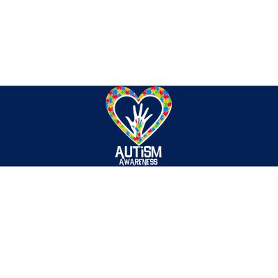 Autism Awareness Holding Hands Heart Puzzle Bumper Sticker