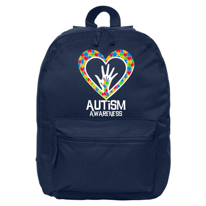 Autism Awareness Holding Hands Heart Puzzle 16 in Basic Backpack