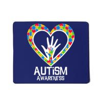 Autism Awareness Holding Hands Heart Puzzle Mousepad