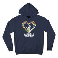 Autism Awareness Holding Hands Heart Puzzle Tall Hoodie