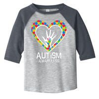 Autism Awareness Holding Hands Heart Puzzle Toddler Fine Jersey T-Shirt