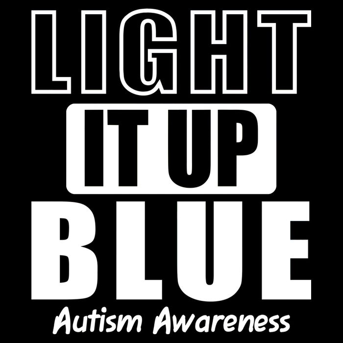 Autism Awareness Light It Up Blue Text Logo Cooling Performance Crew T-Shirt