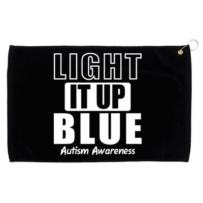 Autism Awareness Light It Up Blue Text Logo Grommeted Golf Towel