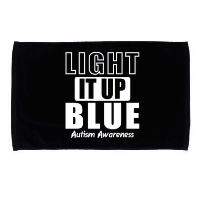 Autism Awareness Light It Up Blue Text Logo Microfiber Hand Towel