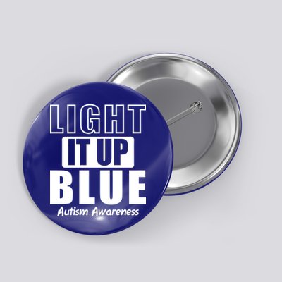 Autism Awareness Light It Up Blue Text Logo Button