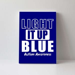 Autism Awareness Light It Up Blue Text Logo Canvas