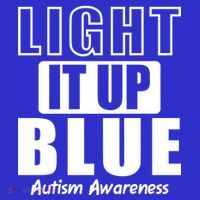 Autism Awareness Light It Up Blue Text Logo 16 in Basic Backpack