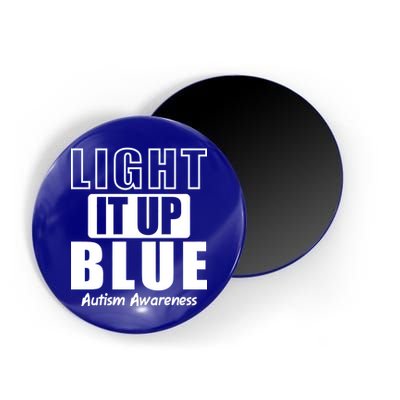 Autism Awareness Light It Up Blue Text Logo Magnet