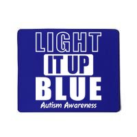 Autism Awareness Light It Up Blue Text Logo Mousepad