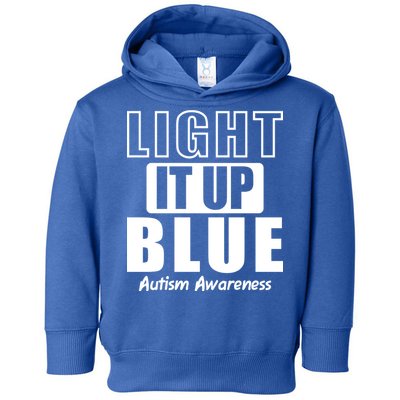 Autism Awareness Light It Up Blue Text Logo Toddler Hoodie