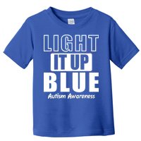 Autism Awareness Light It Up Blue Text Logo Toddler T-Shirt