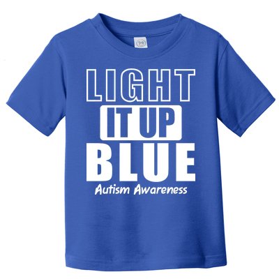 Autism Awareness Light It Up Blue Text Logo Toddler T-Shirt