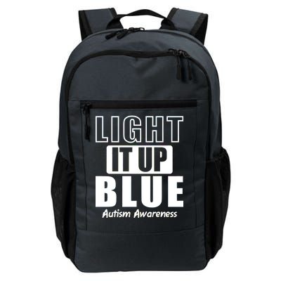 Autism Awareness Light It Up Blue Text Logo Daily Commute Backpack