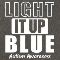 Autism Awareness Light It Up Blue Text Logo Cotton Canvas Backpack