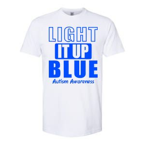 Autism Awareness Light It Up Blue Text Logo Softstyle CVC T-Shirt