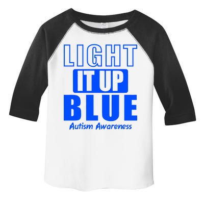 Autism Awareness Light It Up Blue Text Logo Toddler Fine Jersey T-Shirt