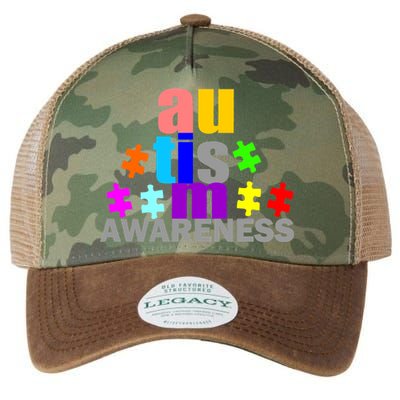 Autism Awareness Logo Legacy Tie Dye Trucker Hat