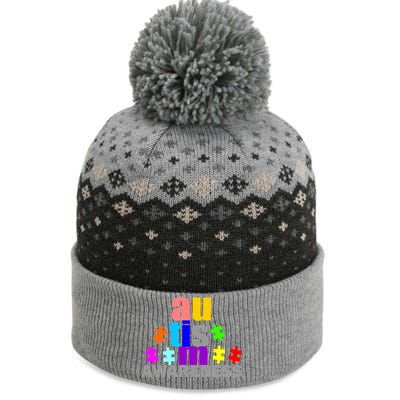 Autism Awareness Logo The Baniff Cuffed Pom Beanie