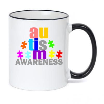 Autism Awareness Logo 11oz Black Color Changing Mug