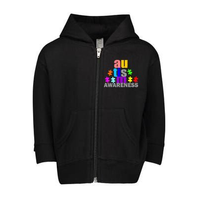 Autism Awareness Logo Toddler Zip Fleece Hoodie