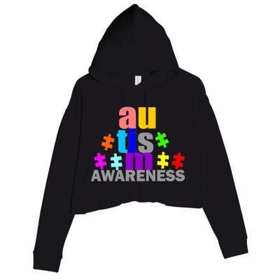 Autism Awareness Logo Crop Fleece Hoodie