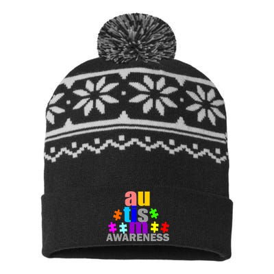 Autism Awareness Logo USA-Made Snowflake Beanie