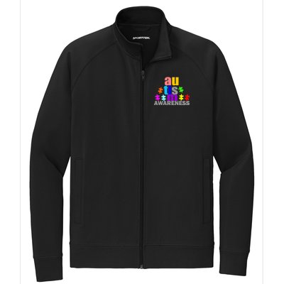 Autism Awareness Logo Stretch Full-Zip Cadet Jacket