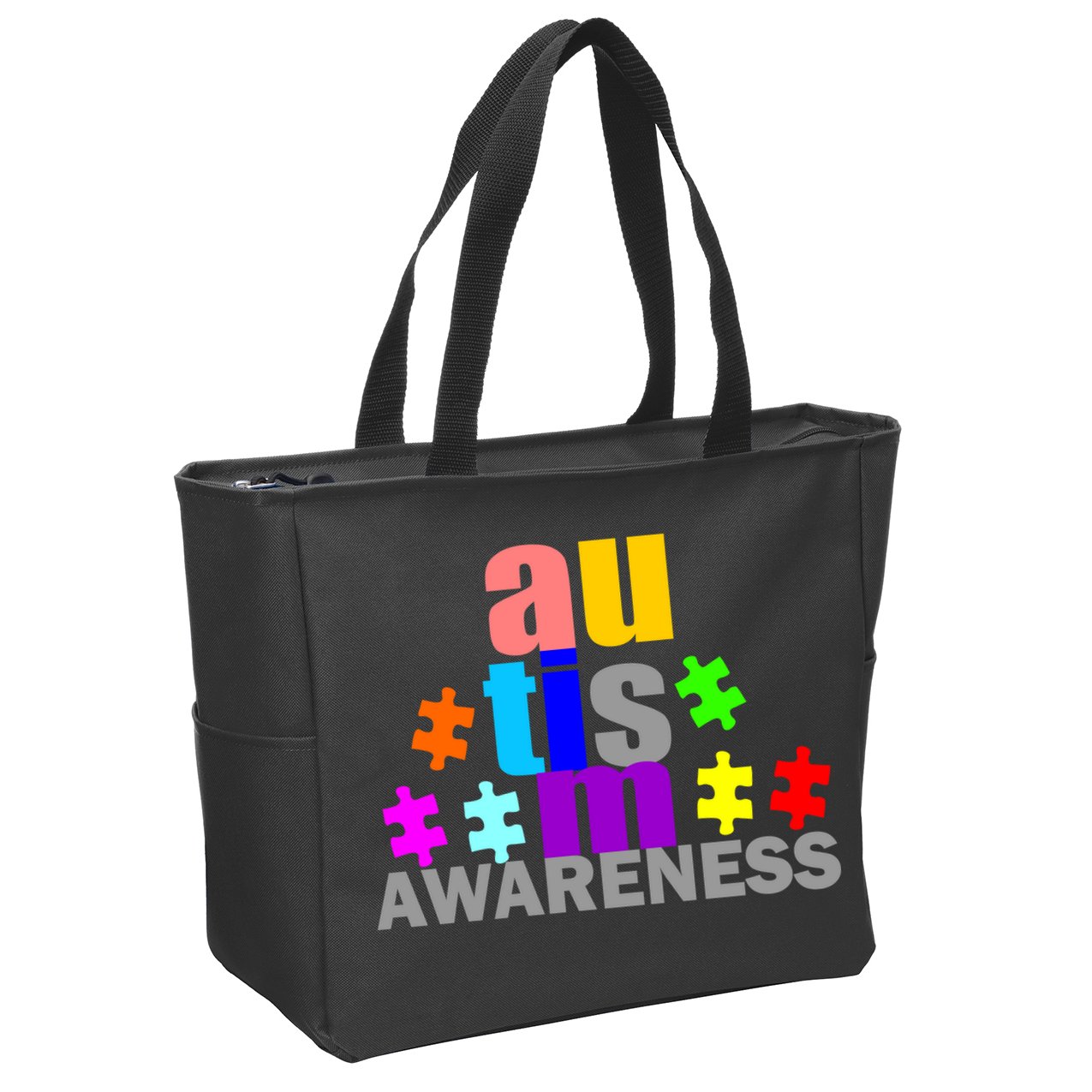 Autism Awareness Logo Zip Tote Bag