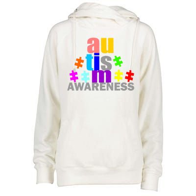 Autism Awareness Logo Womens Funnel Neck Pullover Hood